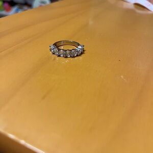 Elegant Silver Band with Clear Stones